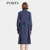 PORTS Women's Belted Long Sleeve Midi Dress