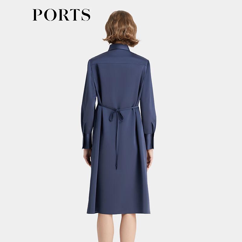 PORTS Women's Belted Long Sleeve Midi Dress
