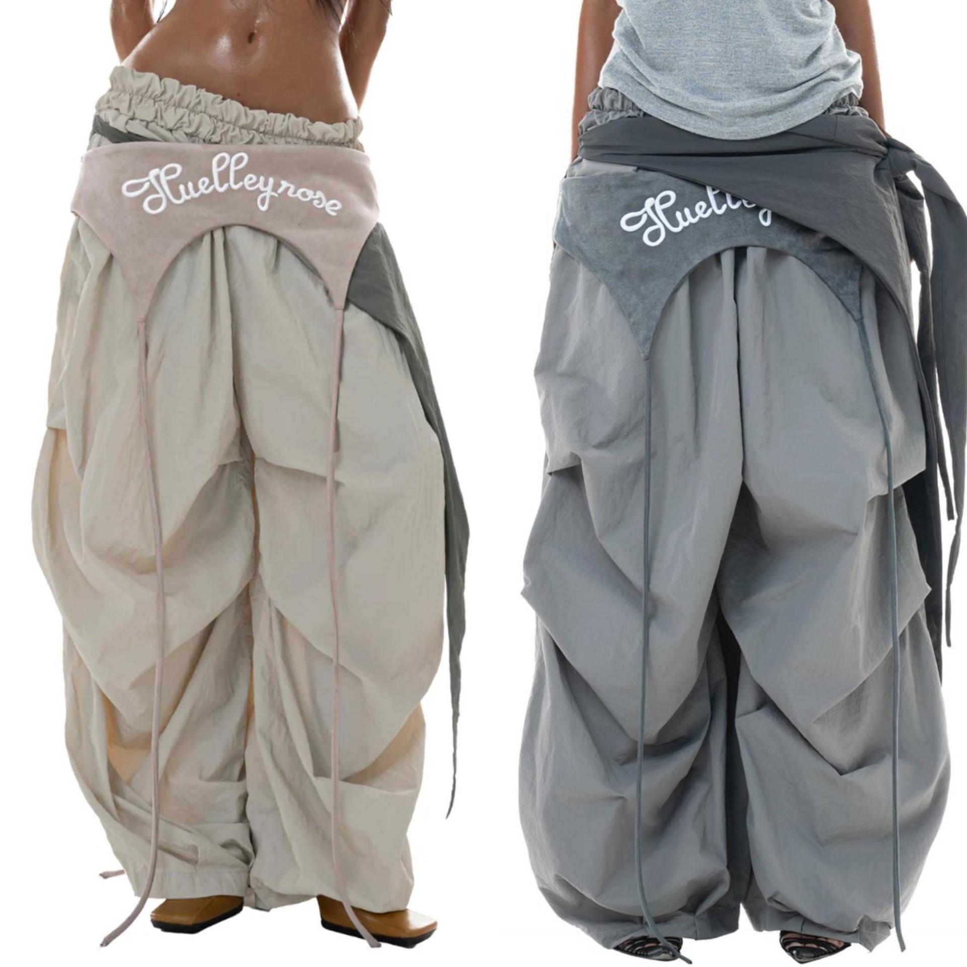 

2025 Spring Women s American Street Style High-Waist Wide-Leg Pants L