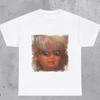 Lustiges Puppen Meme T-Shirt Unisex Sommer Wütendes Gesicht Vintage Distressed Grafik-T-Shirt Streetwear Kurzarm Lässiges Übergroßes Oberteil