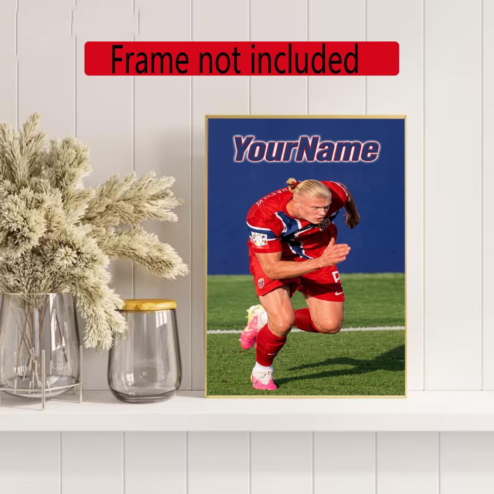 Haaland Customize Your Name Diamond Painting Round Diamond Diy Frameless Holiday Artwork Suitable For Home Office Wall Decoration