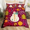 Weihnachts-Bettbezug Twin Queen Weihnachtsbaum Schneeflocke Schneemann Druck Bettdeckenbezug Mikrofaser Cartoon Bettwäscheset Neu Geschenk