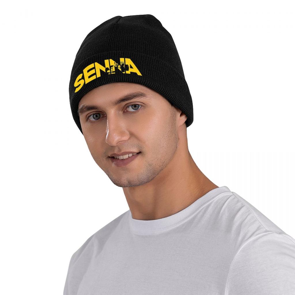 Ayrton Senna Hat Autumn Winter Beanie Fashion Motorsport Cap Men Women Acrylic Bonnet