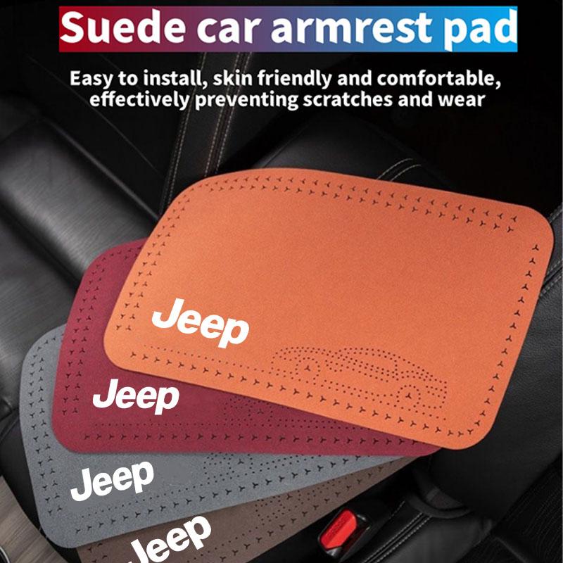 Car Armrest Box Mat Soft Case Center Console Box Pad Mat For Jeep Grand Cherokee Wrangler JK Gladiator Compass Renegade Patriot AMZ1