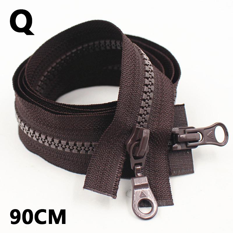 70/90cm 5# Resin Zipper Double Slider Zip For Down Jacket Clothes Bags Sewing Accessories Open-End Zippers Repair Accessory