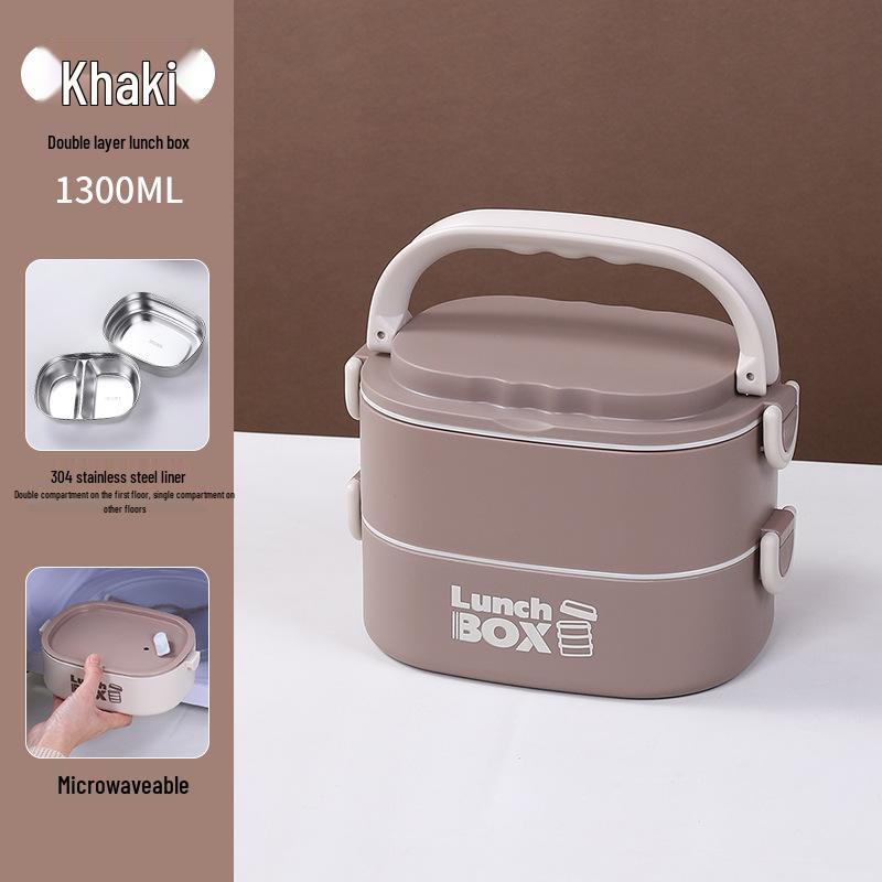 Stainless Steel Insulated Bento Lunch Box for Office & Students, Microwave-Safe Portable Meal Container.