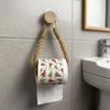 1 piece hand-woven hemp rope tissue holder, solid wood rope weaving, creative non-punching wall-mounted, household,