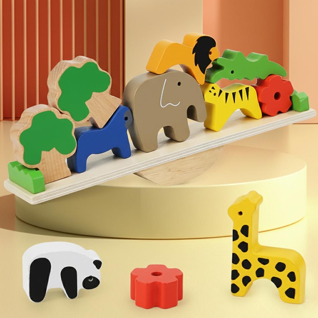Wooden Animal Seesaws And Animal Games To Cultivate Children's Hand Eye Coordination