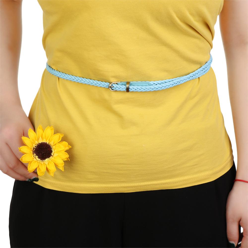 Girls Sweater Graceful Dress Strap Thin Skinny Waistband Adjustable Belt Faux Leather Belts