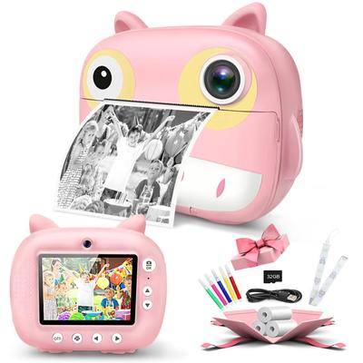 2.5K Cute Kids Instant Camera 12MP Kids Digital Camera Childeren Instant Print Camera with 2.4-inch