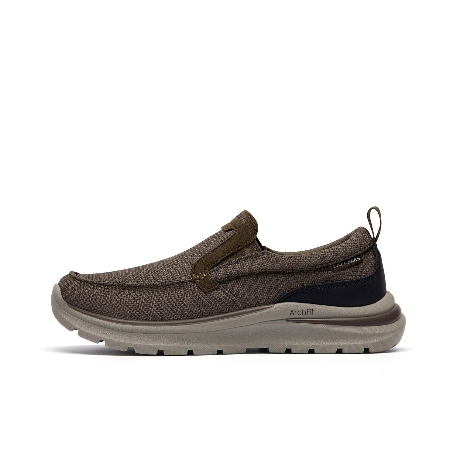 Skechers Arch Fit Slip-On Sports Comfort Simple Versatile Shock Absorbing Durable Lightweight Warm Low-Top Casual Shoes Men sneakers 205493-CHOC 39.5