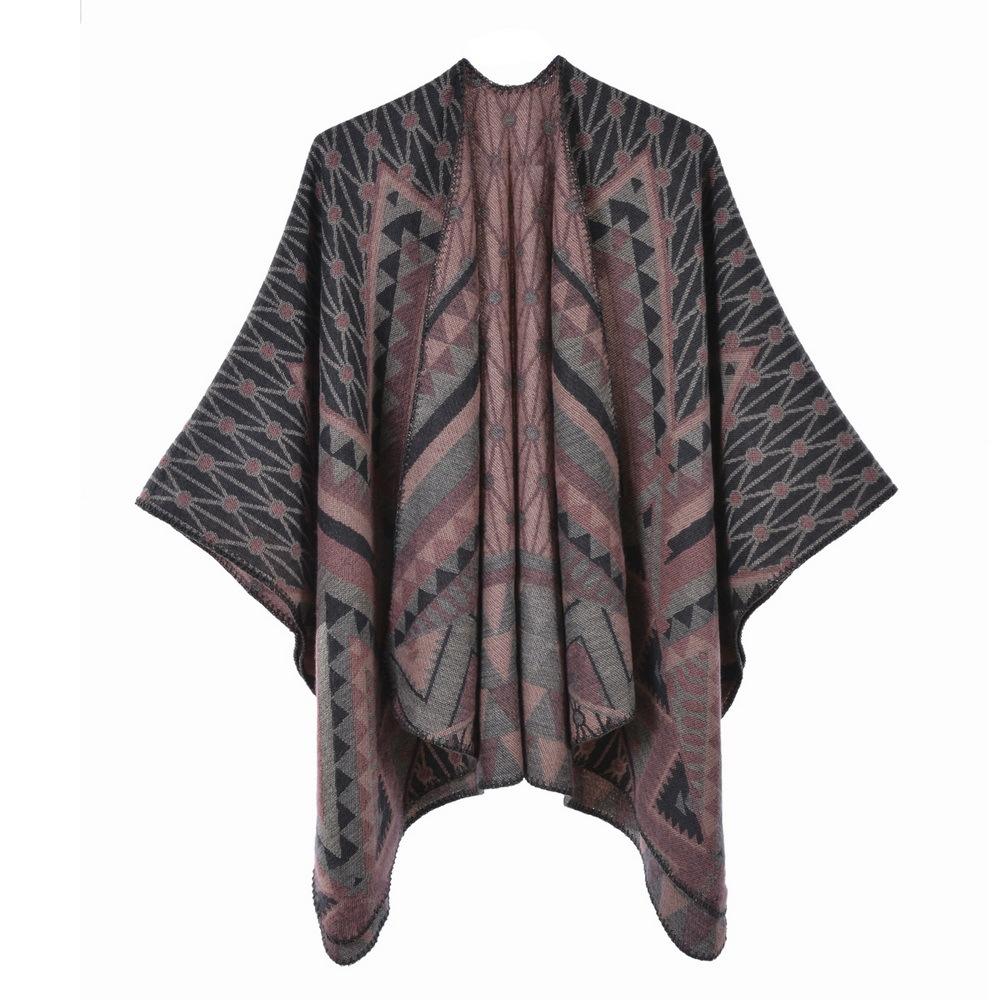Ponchos Coat  Cashmere Scarves Women Winter Warm Shawls And Wraps Pashmina Thick Capes Blanket Femme Scarf