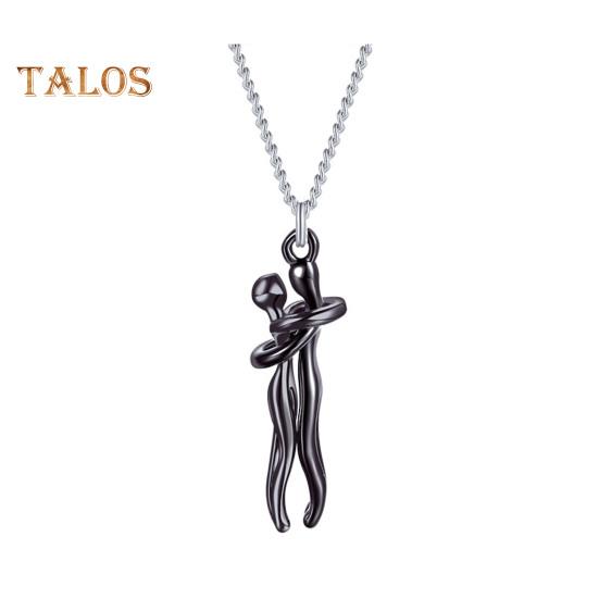 Halskette mit umarmendem Paar, romantisches Liebessymbol, Umarmungskette, Valentinstag, Jahrestag, Geschenk für Ehefrau und Freundin, Dating, Alltagskleidung, Halsschmuck