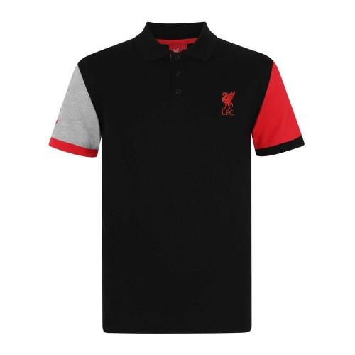 Liverpool FC Men's Crest Contrast Sleeves Polo Shirt
