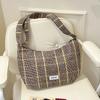 New plaid dumpling bag large capacity student woolen casual shoulder bag women's style retro messenger bag