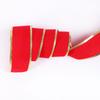 Luxurious 10 Meter Soft Velvet Red Ribbon With Gold Edge For Christmas Tree Decorations