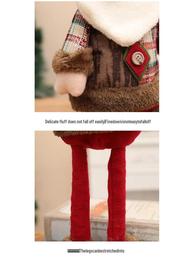 Teleskopische Schneemann- & Rentier-Plüschdekorationen mit Strickmützen für die Weihnachtsausstellung