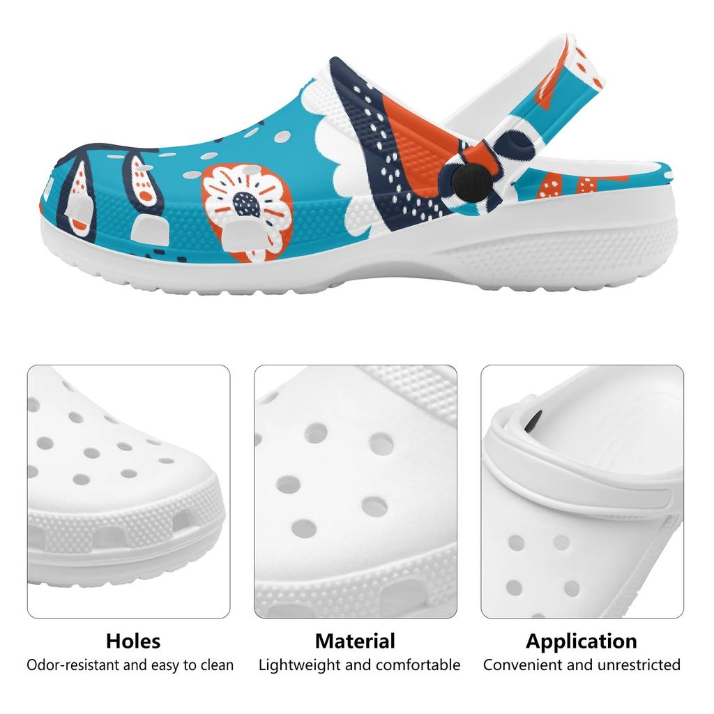 Women Men Printed EVA Clogs Soft Sole Lightweight Slip On Casual Shoes Flexible Soft Sole Summer Sandals Easy Daily Wear