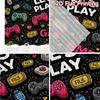 2D FLAT PRINTING 2pcs Curtains (Without Rod) Colorful Controller Collage Contemporary Popular Curtains Polyester Easy Install