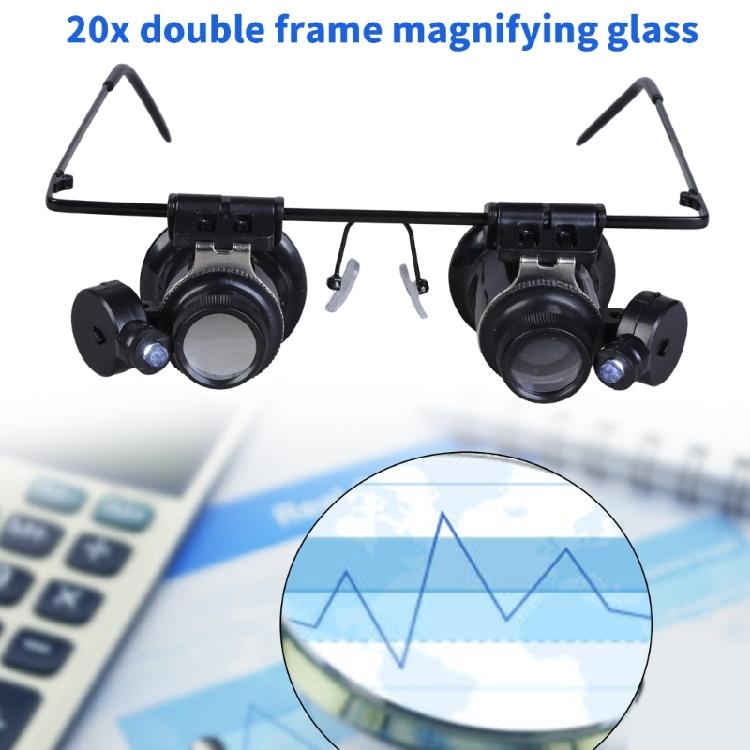 Ergonomic 20X Double Lens Loupe Magnifying Glass Suitable For Jewelry Electronics Inspection Lightweight Easy To Handle