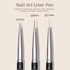 Metal Handle Nail Eyeliner Brushes Black Color Thin Design UV Gel Painting Brush 7mm/9mm/11mm Nail Art Liner Brush