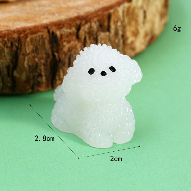 Luminous Bichon Frise Micro Ornament - DIY Resin Jewelry & Car Décor