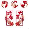 1 Pair Chinese Year Couplets Door Sign Snake Ornament Hollow Window Sticker Decals Home