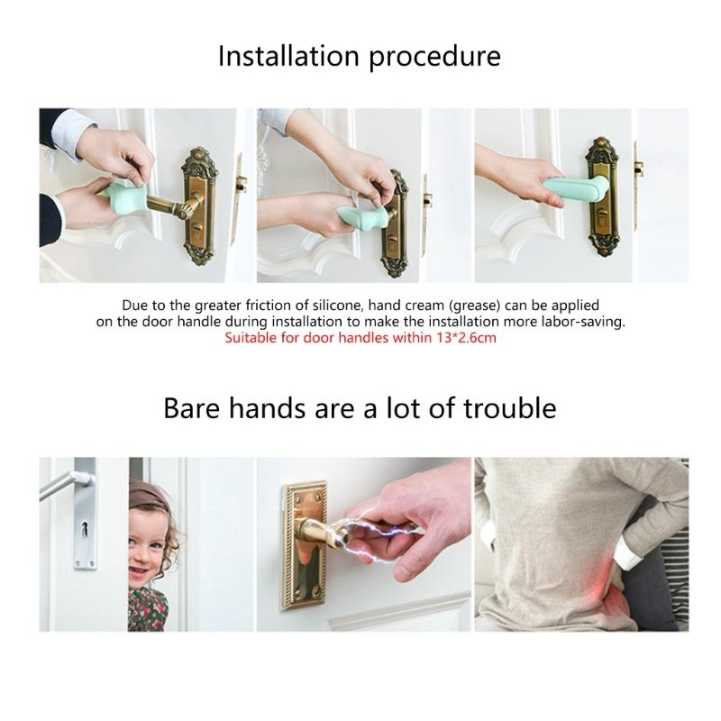 Pack Of 2 Door Handles Covers Rubber Door Knob Protective Gloves for Home Use to Prevent Dust and Damage