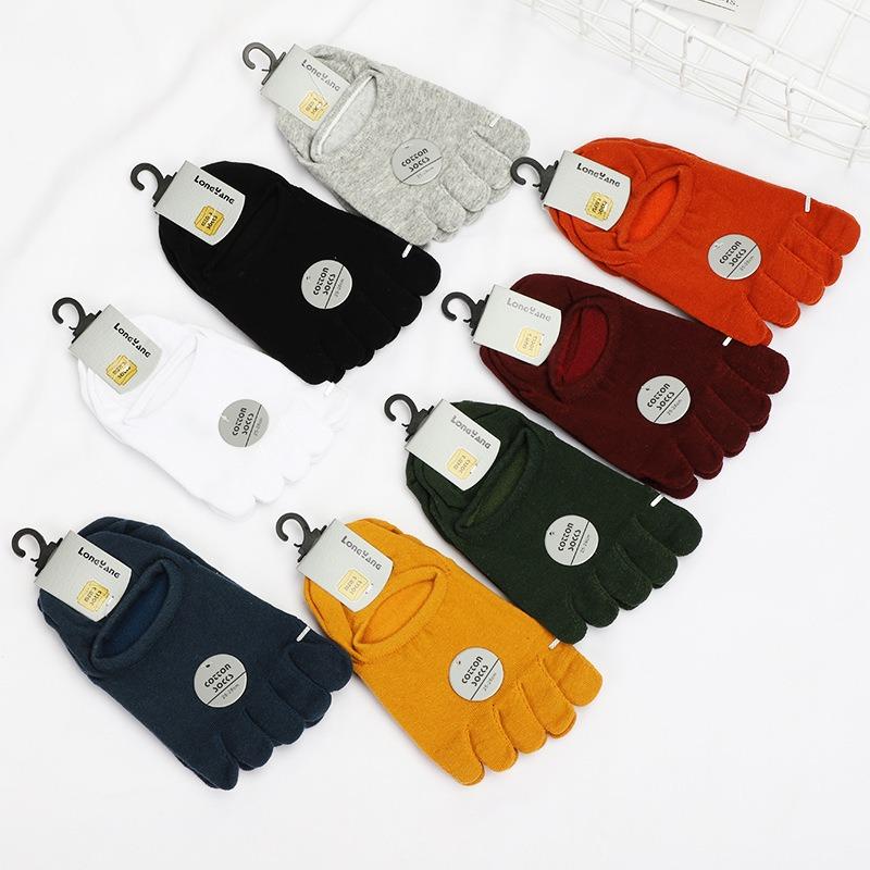 Women Spring and Summer Versatile Mesh Invisible Shallow Mouth Low Top Breathable Cotton Five Toe Socks