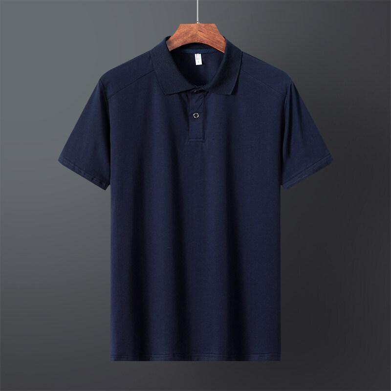 Plus Size Casual Loose Short Sleeve Men 'S Cotton Stripe T -Shirt With Slit Thin Men 'S Polo Shirt 45 -110kg