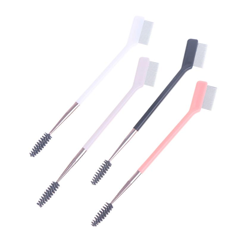Double Headed Eyebrow Brush Steel Needle Eyelash Comb Contouring Eye Brow Eyeliner Makeup Brushes Eyes Blending Cosmetic Brushes