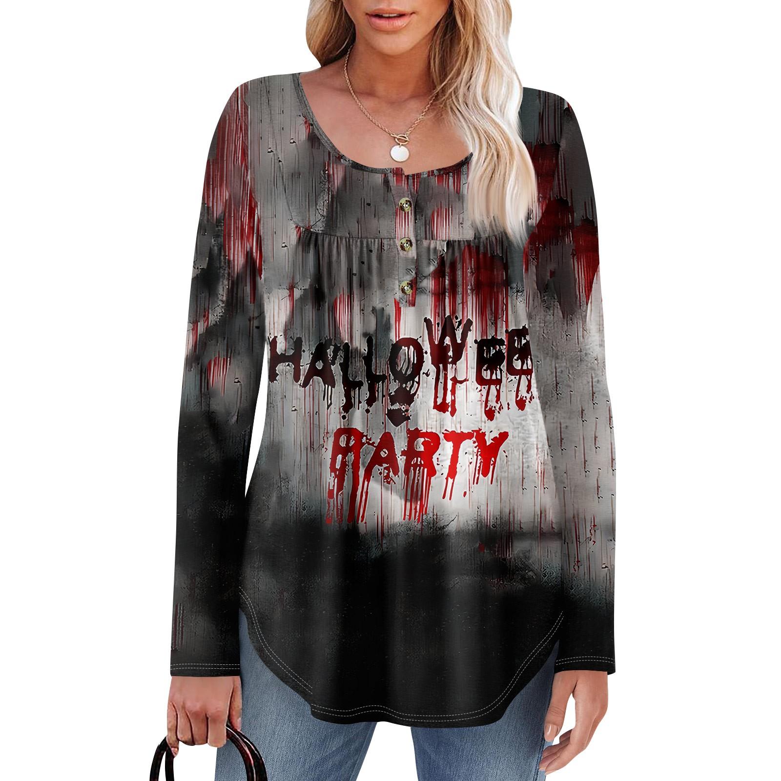 

Женская туника с длинным рукавом, свободные топы, повседневные топы оверсайз, плиссированная туника, застегивающаяся на пуговицы, повседневные женские топы с принтом XXL