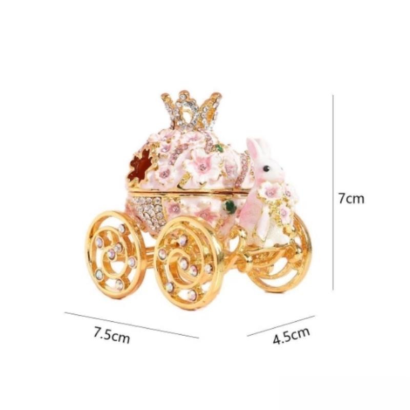 

Cloisonne Enamel Jewelry Box Rabbit Carriage Handicraft Cartoon Ornaments Ornaments Holiday Gifts