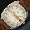 VINTAGE ENICAR AUTOMATIC SWISS MENS WHITE COLOR DIAL WATCH A700341-5 R202-a700341