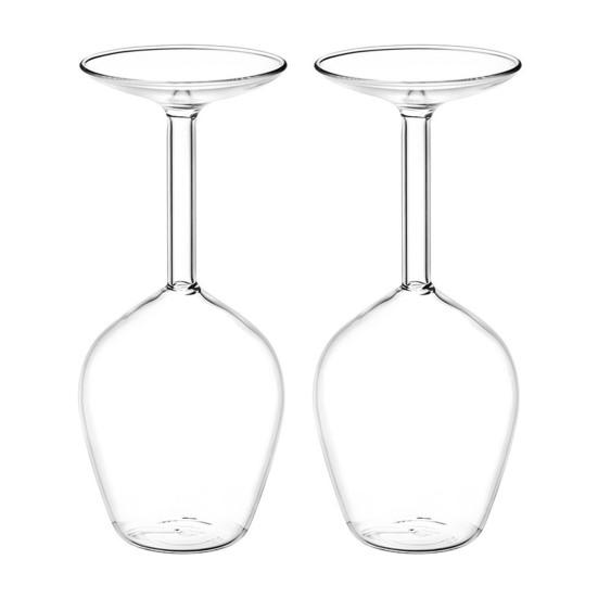 Inverted Wine Glass Set High Borosilicate Glass Heat-Resistant Goblets for Red White Wine Cocktails Unique Home Bar Gift