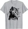 Music Cat T-Shirt Funny Guitar Cat Graphic Tee Cat Lover Gift