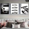 Modern Luxury Sports Car Canvas Art Set  Retro Cool Racing Posters, Perfect for Bedroom, Living Room or Corridor Decoration