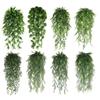 80cm Length Artificial Hanging Vines Plastic Leaves Green Color Artificial Plant Decor 5 Heads Hanging Design