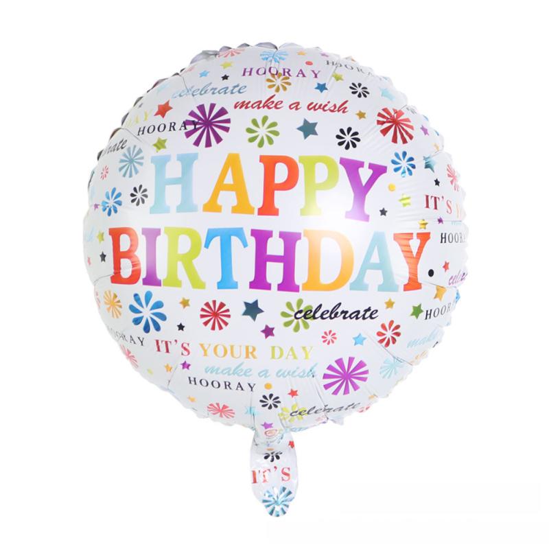 Aluminum Film 18-inch  Round  Balloon Happy Birthday Theme Party Decoration Prop
