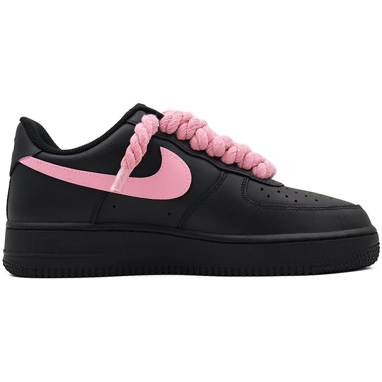 Nike Air Force 1 Slip Resistant Abrasion Resistant Low top Skateboard Shoes Unisex Black Pink CW2288-001(Team91- )