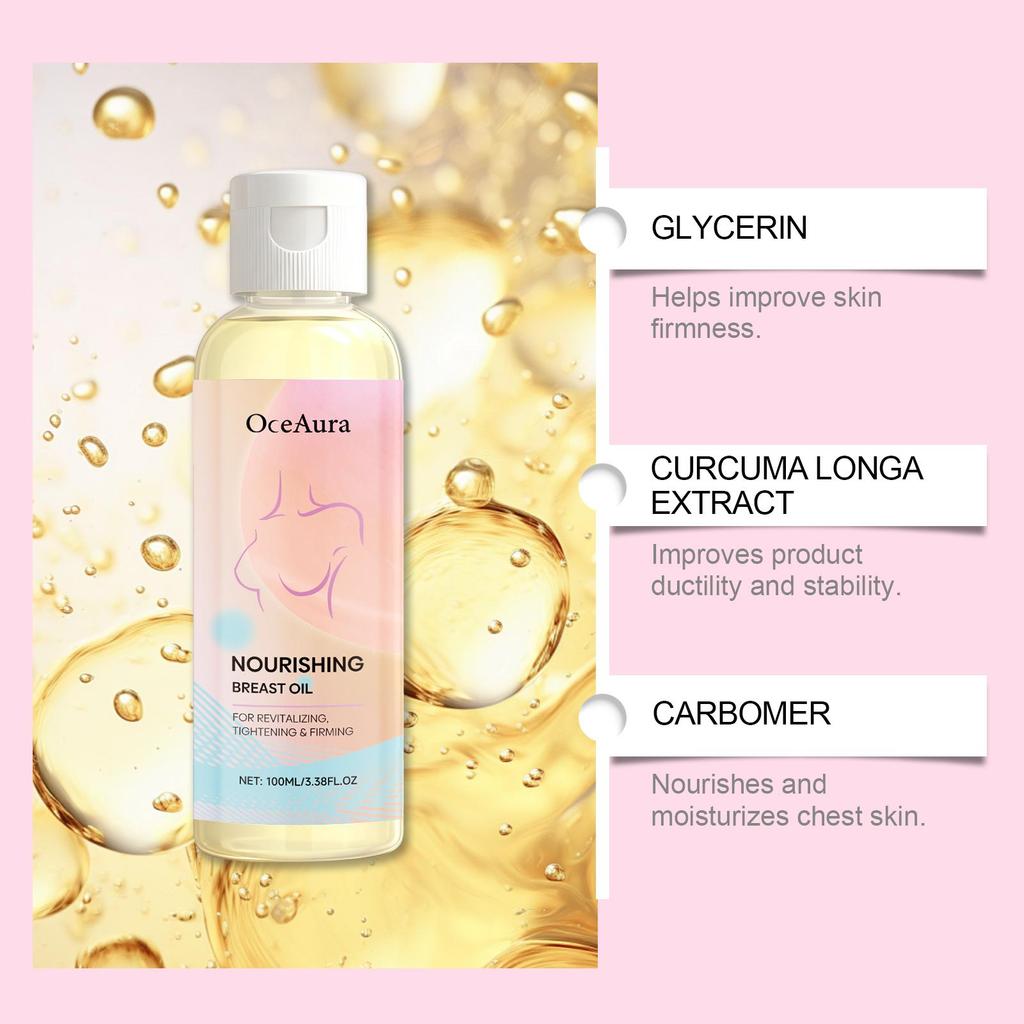 OceAura Breast Growth Oil Turmeric Lifts Chest Tighten Skin Firming Massage Deep Nourishment Breast Enlargement Oil for Women
