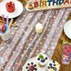 Artoid Mode Blue Polka Dots Pink Gauze Table Runner 120 Inch 10FT, Seasonal Sheer Dining Holiday Wedding Birthday Baby Shower Table Decor for Home