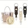 Travel Leather Hat Clip Outdoor Backpack Luggage Storage Clip PU Leather Multi-purpose Straw Hat Clip Hat Accessories