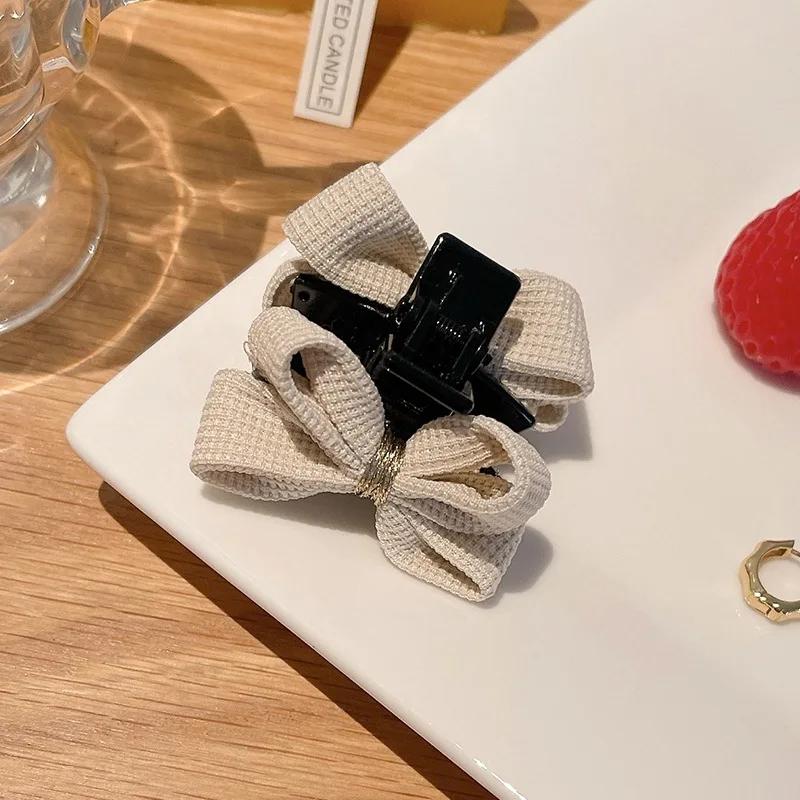 Mini Bow Grab Clip Girls Women Elegant Ponytail Braid Claw Clip Sweet Shark Crab Hair Card Korean Exquisite Hair Accessories