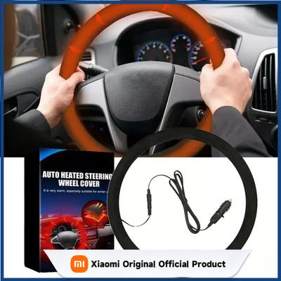 Car Steering Wheel Cover 38cm Universal Heated Steering Wheel Cover with Car Steering Wheeling Protector for Winter Driving