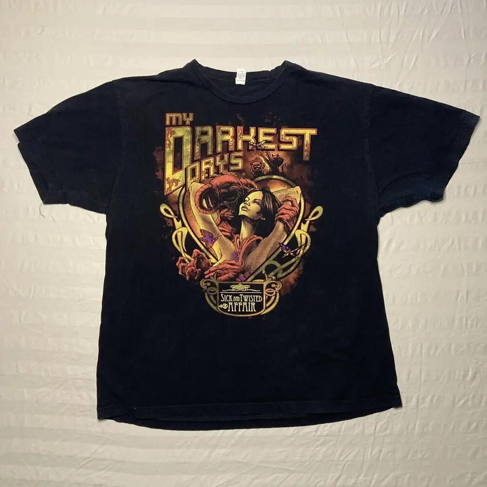 

2012 Sick Twisted Affair Tour My Darkest Days Футболка Черная Унисекс S-5XL 1G0350 Унисекс Футболка XXL
