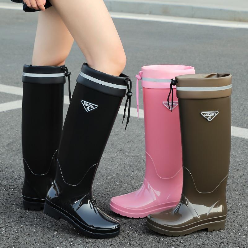 Fashion Cm Extra High Rain Shoes Women's Non-slip and Wear-resistant Soft-soled Deodorant Rain Boots Hiking Car Wash Waterproof