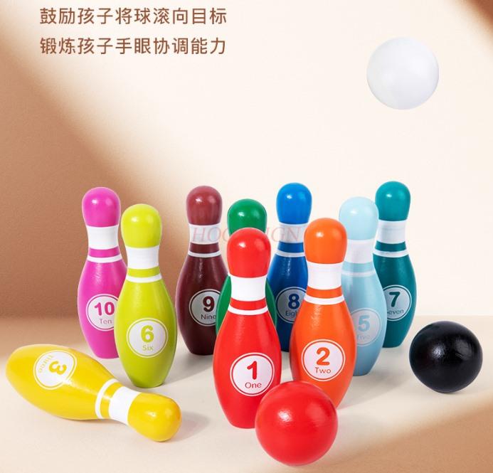 Children'S Solid Wood Bowling Kindergarten Indoor Ball Games Parent-Child Early Childhood Education Puzzle Toys