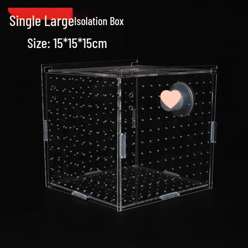 Akrylový akvarijní chovný box: Průhledná izolační síťka pro líhnutí a odchov v jednokomorových/dvoukomorových/vícekomorových líhních