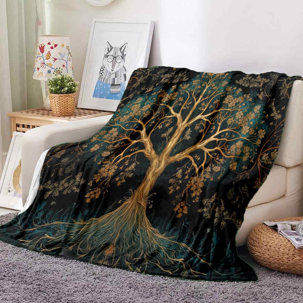 Tree Life Flannel Blanket Throw Blanket Soft Warm Sofa Bed Camping home Decor Unique Christmas Gift C926420